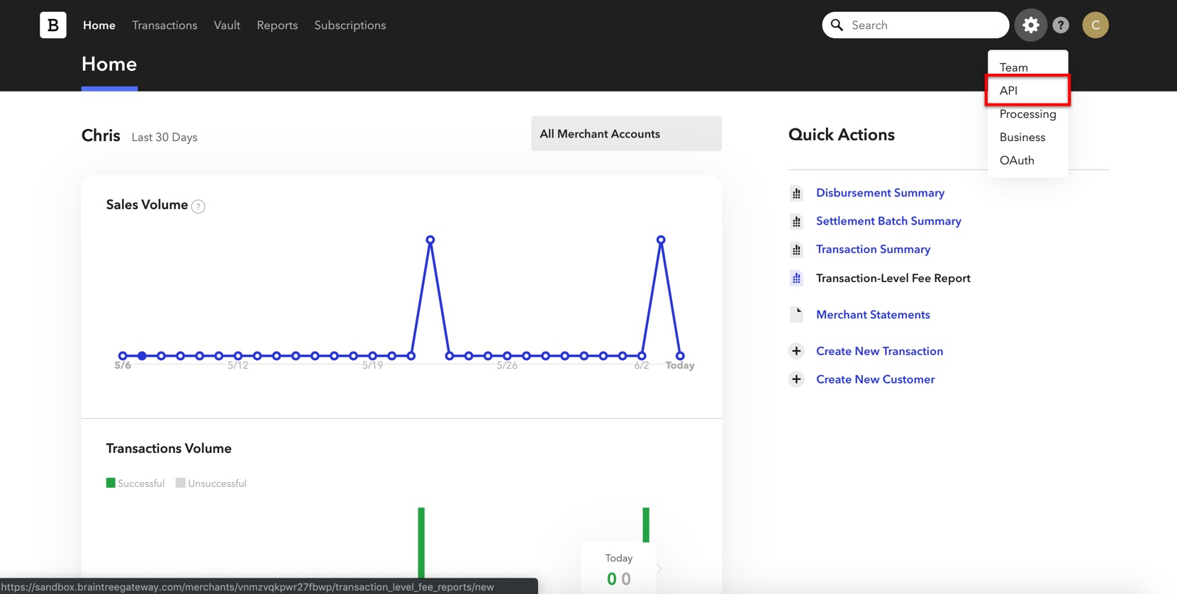 Braintree account and my user