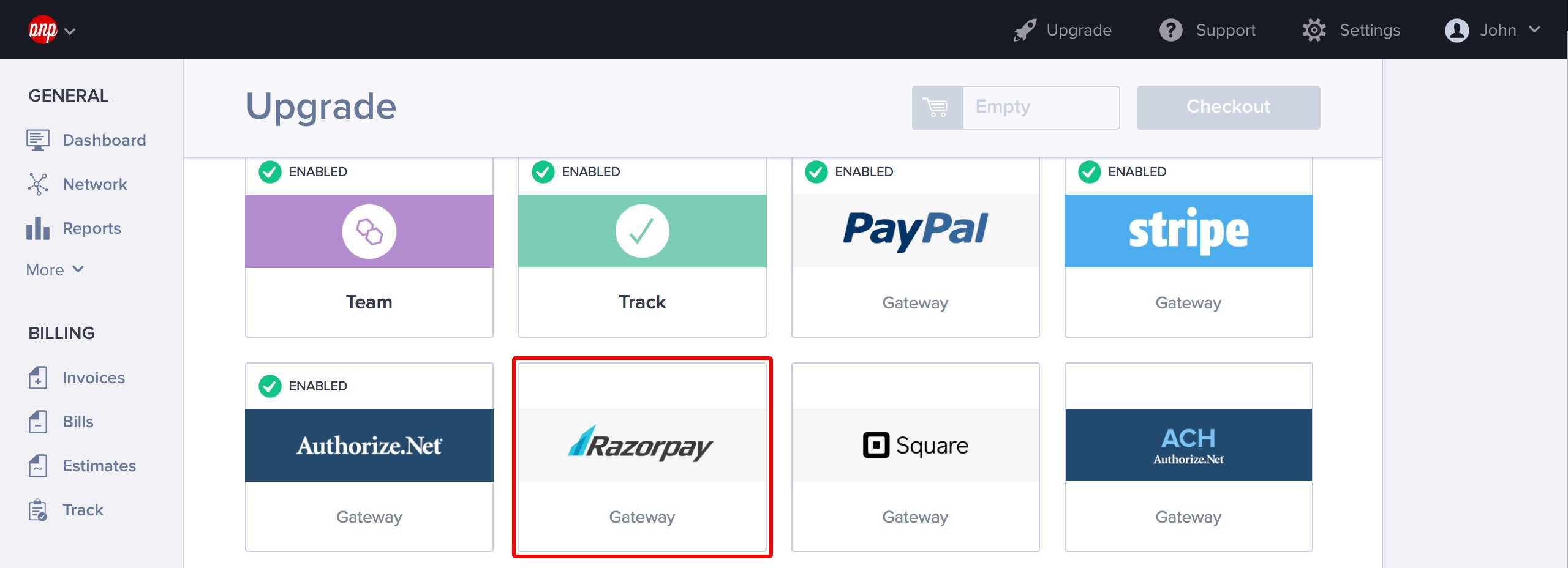 Click the Razorpay module