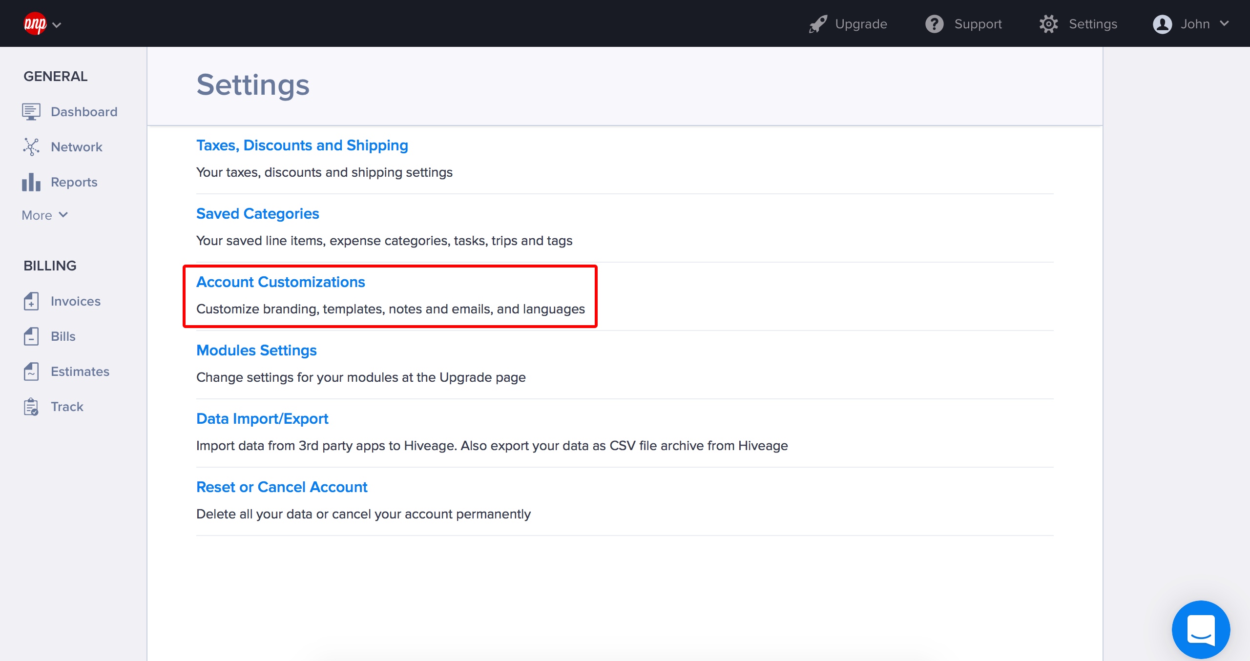 Account Customizations