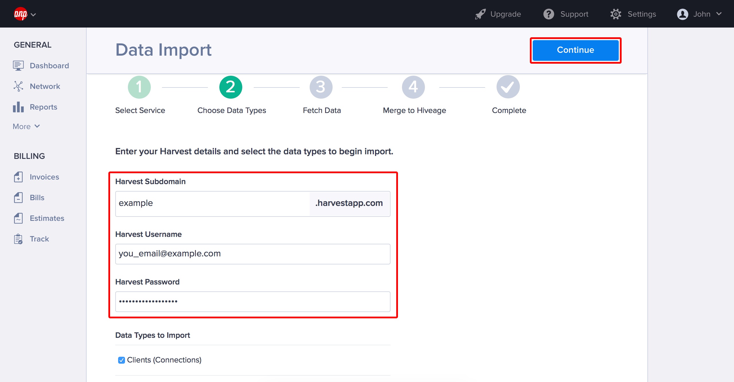 Types you want to import